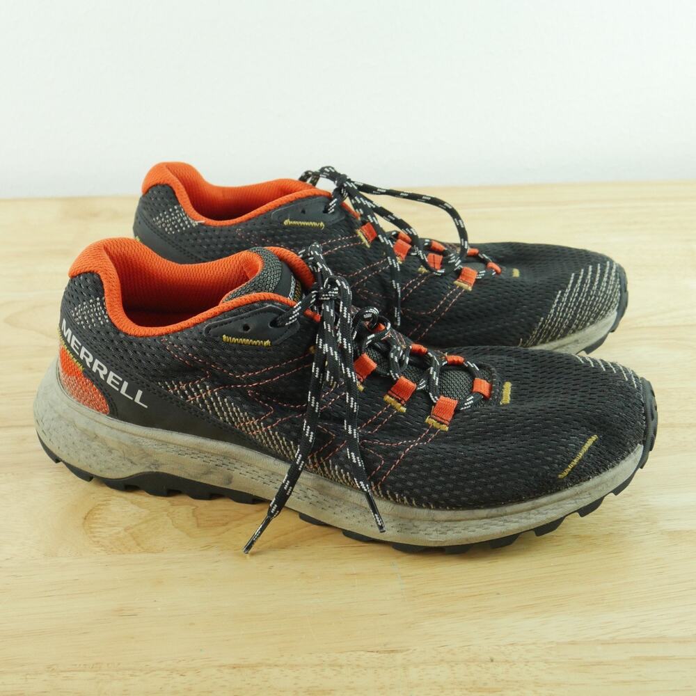 Merrell Fly Strike Shoes Mens 10.5 Trail Running Hiking Outdoor Black Sneakers